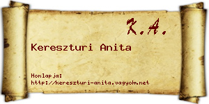Kereszturi Anita névjegykártya